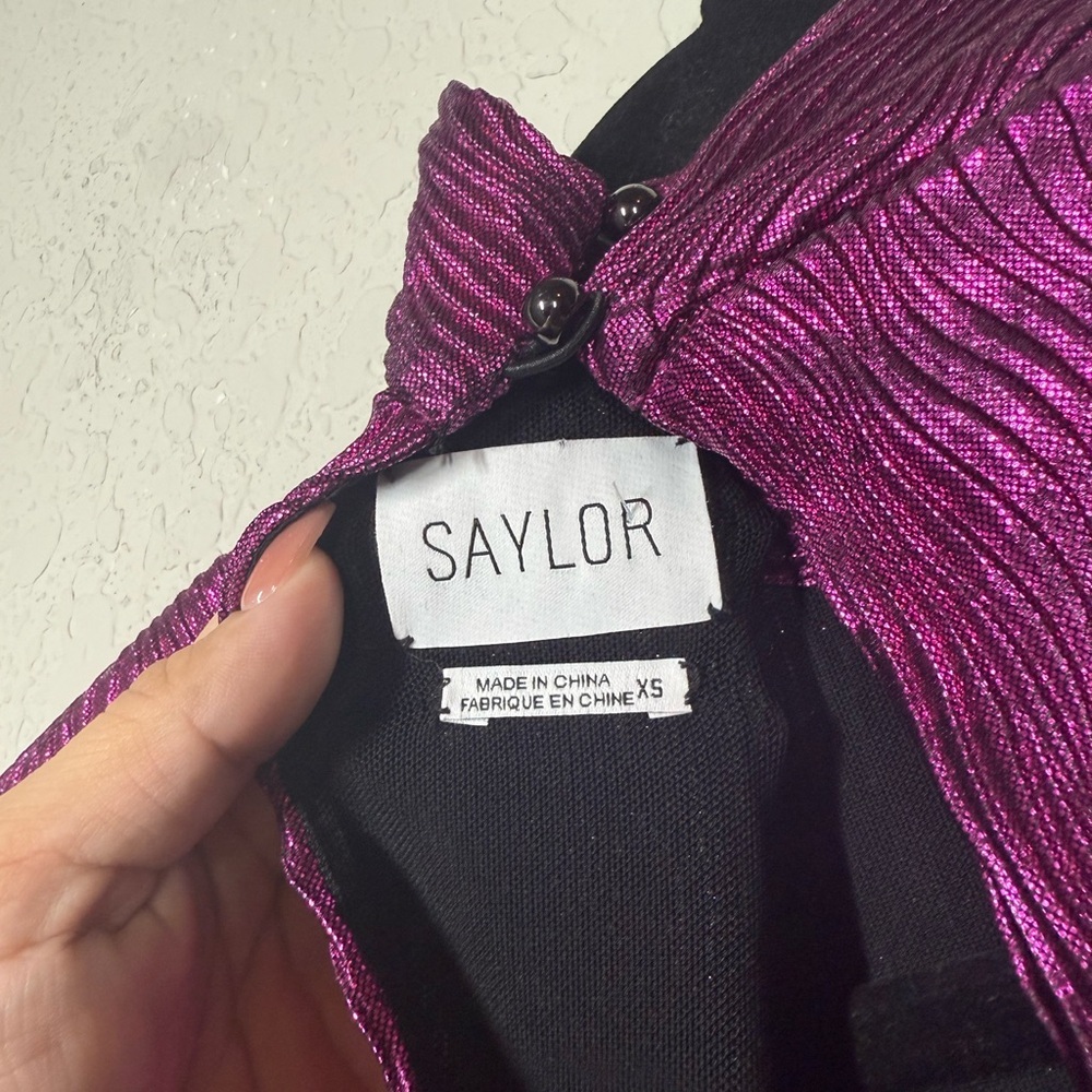 Saylor Axelle Dress In Metallic Magenta Size XS - Picture 8 of 10